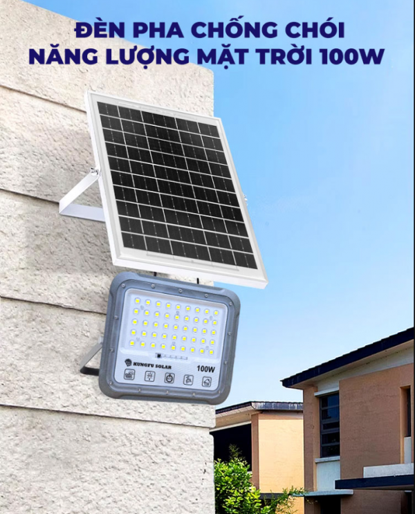 Đèn Pha chống chói Năng Lượng Mặt Trời 100W